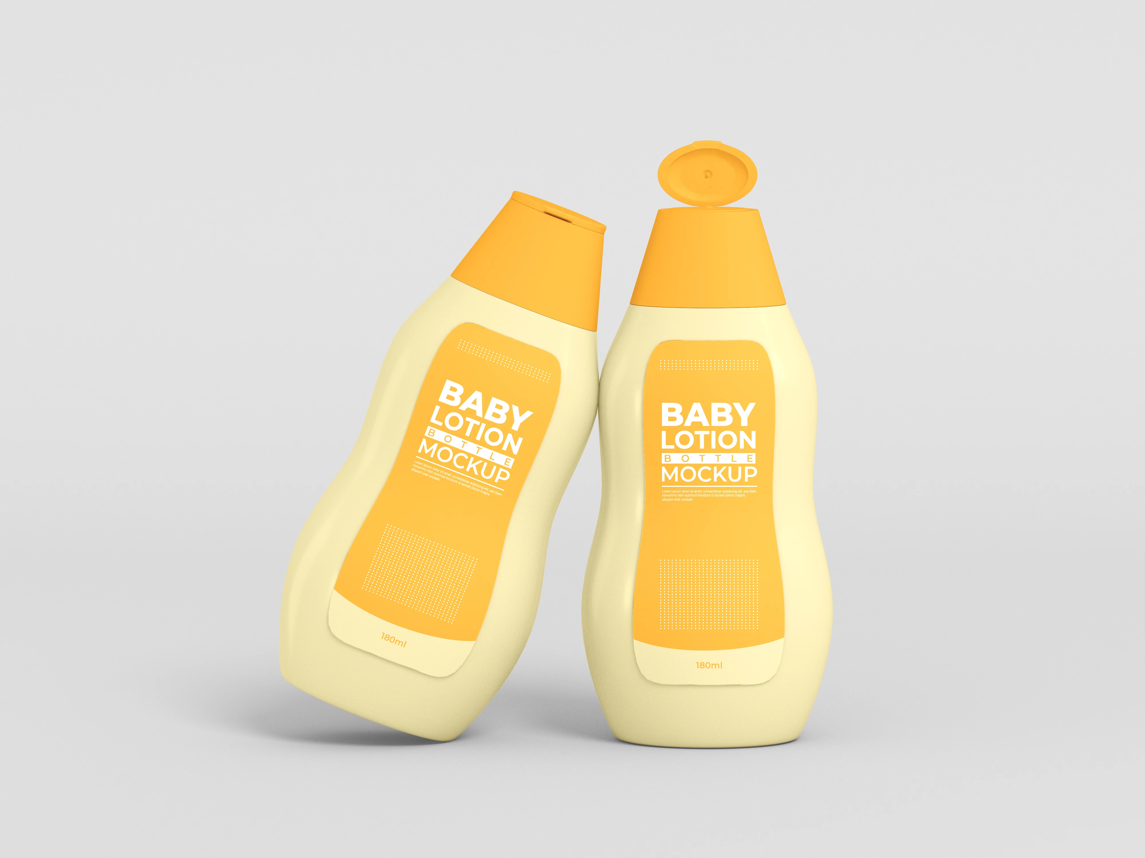 دانلود موکاپ بطری لوسیون کودک | baby lotion bottle packaging mockup